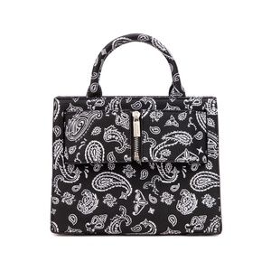 🍁 Brandon Blackwood Medium Kuei - Black Bandana Embroidered Handbag